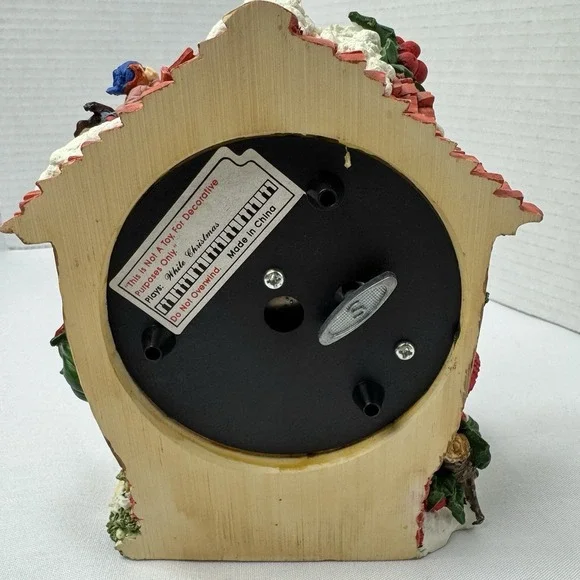 Adorno Animated Christmas Clock Music Box Vintage Plays White Christmas - Picture 5 of 10